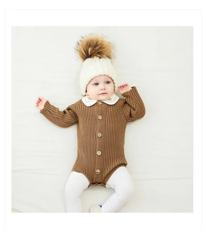 New Autumn Baby Knit Sweater Jumpsuit Triangle Haori Children's Wear Cotton Footies Spring Autumn Season Climbing Clothes DGUKYM