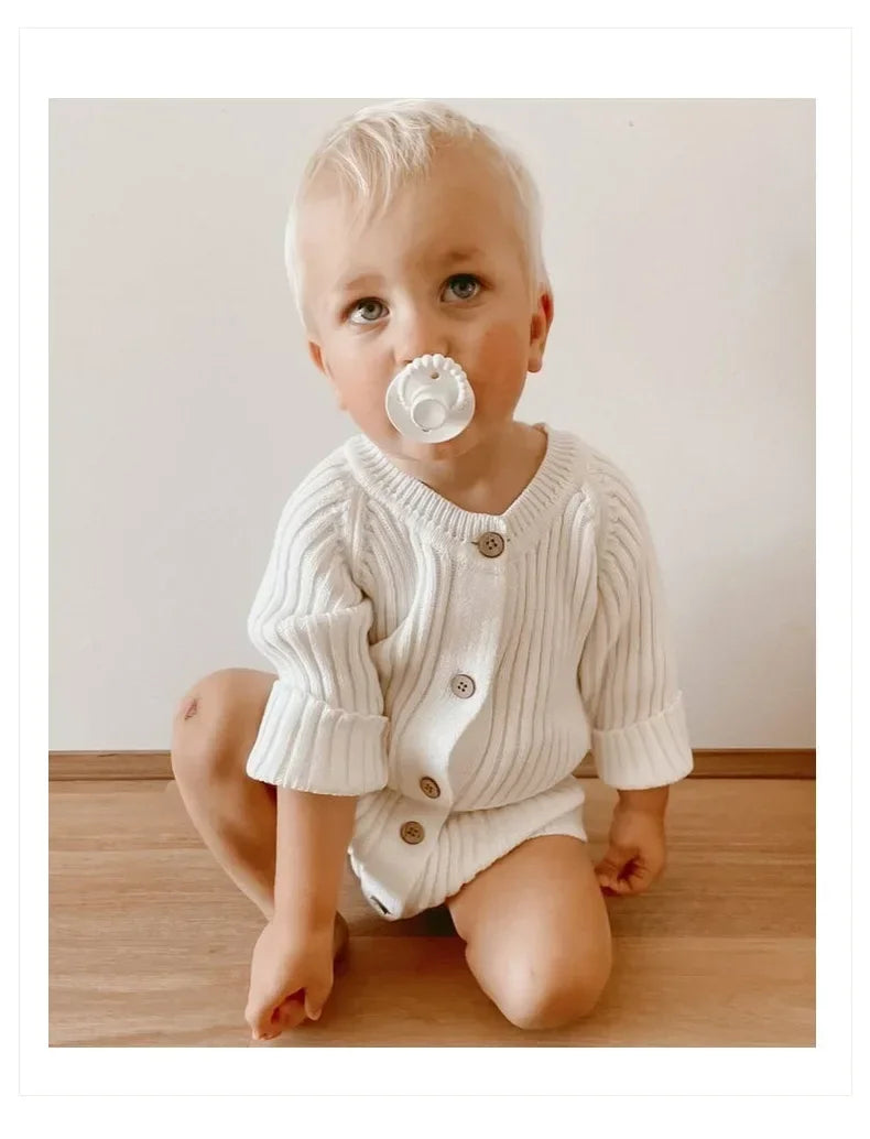 New Autumn Baby Knit Sweater Jumpsuit Triangle Haori Children's Wear Cotton Footies Spring Autumn Season Climbing Clothes DGUKYM