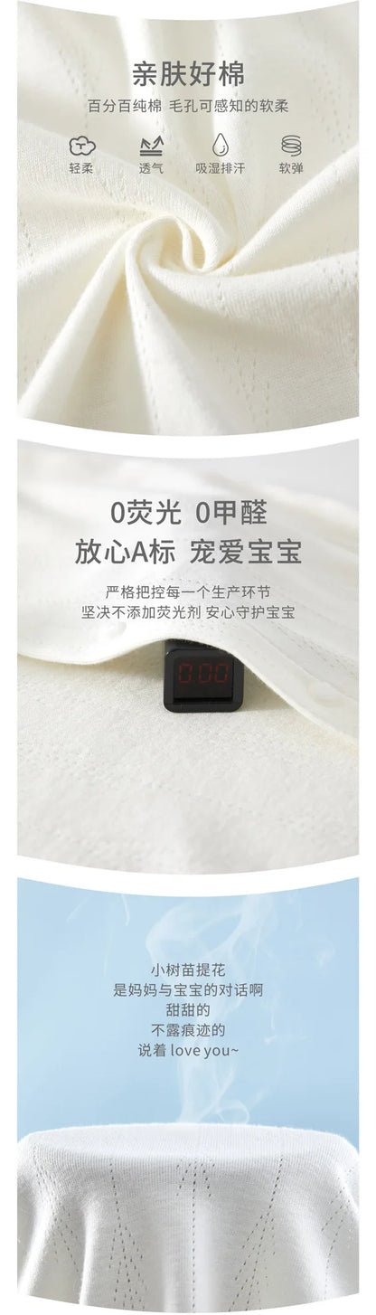 Baby Pajamas, Pure Cotton Infant Clothes Newborn Rompers Unisex Baby Spring and Summer Outfits Long-Sleeved Base Layer Crawlers