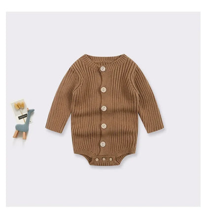 New Autumn Baby Knit Sweater Jumpsuit Triangle Haori Children's Wear Cotton Footies Spring Autumn Season Climbing Clothes DGUKYM